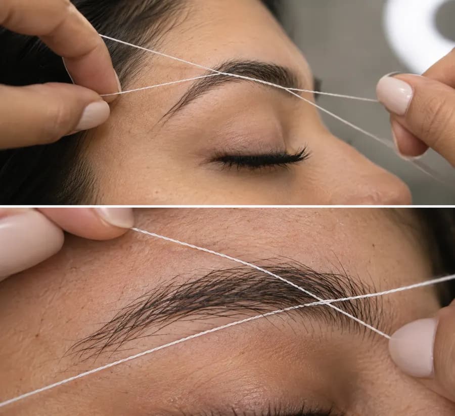 Defined, tinted eyebrows after a visit to Tally Brow Studio in Tallahassee